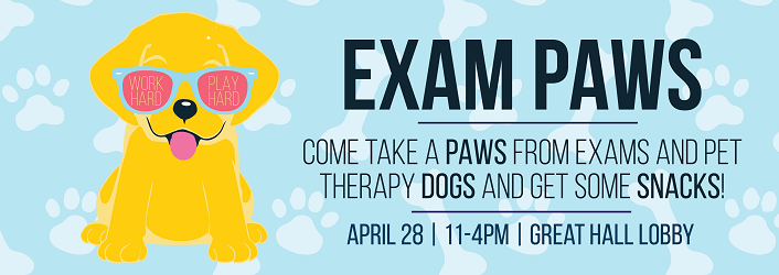 graphic for exam paws event