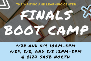 finals boot camp with sessions listed below