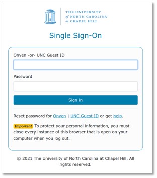 updated U-N-C single sign on page features larger look and clearer font