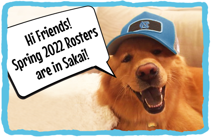happy dog in carolina hat announces spring rosters are in Sakai